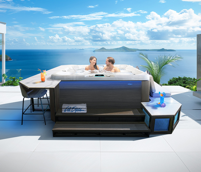 Calspas hot tub being used in a family setting - Edinburg